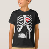 Skeleton Pregnancy Taco Beer Xray Halloween Soon D T-shirt (Voorkant)