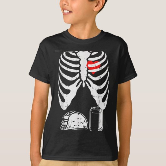 Skeleton Pregnancy Taco Beer Xray Halloween Soon D T-shirt (Voorkant)