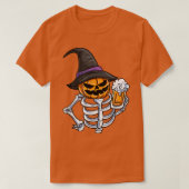 Skeleton Pumpkin Face Jack O'Lantern T-shirt (Design voorkant)