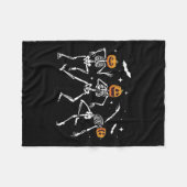 Skeleton Pumpkin Halloween Fleece Deken (Voorkant (Horizontaal))