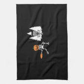 Skeleton Pumpkin Head-schijf Golf Player Halloween Theedoek (Verticaal)