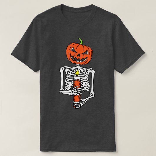 Skeleton Pumpkin Lazy Halloween Costume Scary Jack T-shirt (Design voorkant)