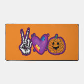 Skeleton Pumpkin Peace Love Halloween Bureaumat (Voorkant)