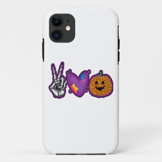 Skeleton Pumpkin Peace Love Halloween Case-Mate iPhone Case (Achterkant)