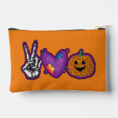 Skeleton Pumpkin Peace Love Halloween Etui (Achterkant)