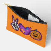 Skeleton Pumpkin Peace Love Halloween Etui (Open)