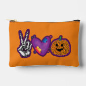 Skeleton Pumpkin Peace Love Halloween Etui (Voorkant)