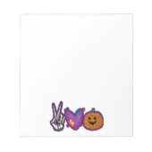 Skeleton Pumpkin Peace Love Halloween Notitieblok (Voorkant)