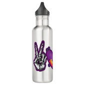 Skeleton Pumpkin Peace Love Halloween Waterfles (Links)