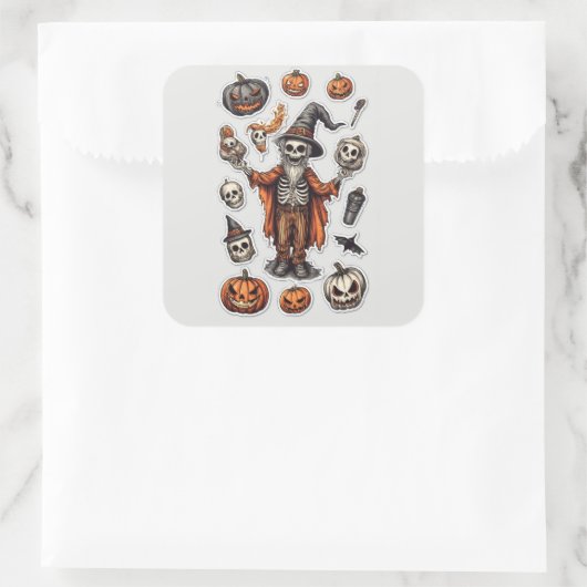 Skeleton & Pumpkin Stickers – Spooky Halloween Dec (Tas)
