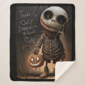 Skeleton Pumpkin – There Is Only Darkness Sherpa Deken (Voorkant)