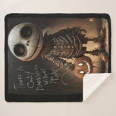 Skeleton Pumpkin – There Is Only Darkness Sherpa Deken (Voorkant (horizontaal))