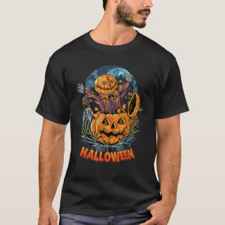 Skeleton Pumpkin Zombie Apocalypse Halloween Koste T-shirt