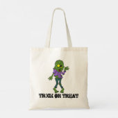 Skeleton Pun Cartoon Trick or treat Halloween Bag Tote Bag (Achterkant)