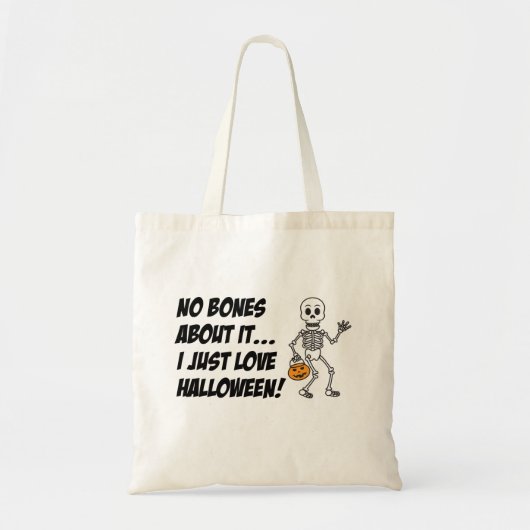 Skeleton Pun Cartoon Trick or treat Halloween Bag Tote Bag (Voorkant)