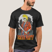 Skeleton Punk Rocker Party Baseball Art T-shirt (Voorkant)