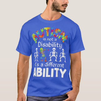Skeleton Puzzle Autisme is geen gehandicapte autis T-shirt