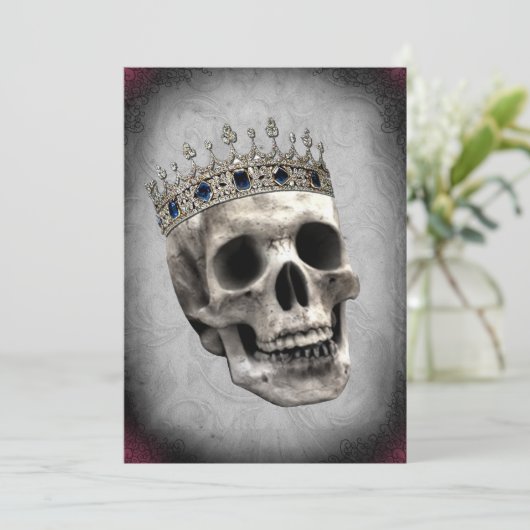  Skeleton Queen Halloween Party Kaart (Staand voorkant)