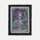 Skeleton Queen Tarot Kaart Gothic Witchy Halloween Fleece Deken (Voorkant)
