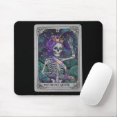 Skeleton Queen Tarot Kaart Gothic Witchy Halloween Muismat (Met muis)