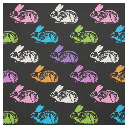 Skeleton Rabbits Patroon Stof (Swatch)