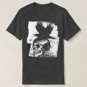 Skeleton Raven Gothic Satanisme Occult Horror Devi T-shirt (Design voorkant)