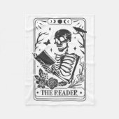 Skeleton Reading Book Lover Funny The Reader Tarot Fleece Deken (Voorkant)
