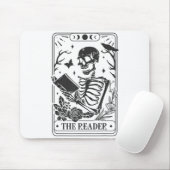 Skeleton Reading Book Lover Funny The Reader Tarot Muismat (Met muis)
