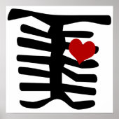 Skeleton Red Heart Poster (Voorkant)