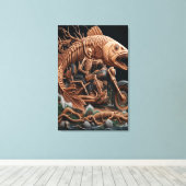 Skeleton reed zijn helikopterfiets over het pad canvas afdruk (Insitu (Houten vloer))