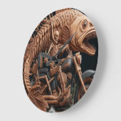 Skeleton reed zijn helikopterfiets over het pad grote klok (Hoek)