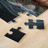 Skeleton reed zijn helikopterfiets over het pad legpuzzel (Zijkant)