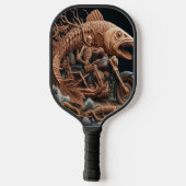 Skeleton reed zijn helikopterfiets over het pad pickleball paddle (Achterkant)