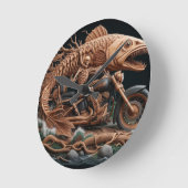 Skeleton reed zijn helikopterfiets over het pad ronde klok (Hoek)