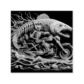 Skeleton reed zijn helikopterfiets over het pad  zelfinktende stempel (Design)