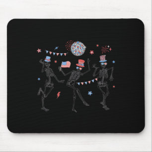 Skeleton Retro 4 juli Amerikaanse vlag Skellies Muismat