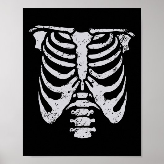 Skeleton Rib Cage Easy Halloween Costume Ribcage S Poster (Voorkant)