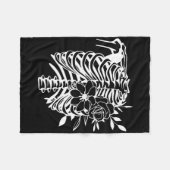 Skeleton Rib Cage Flower Easy Halloween Kostuum 1 Fleece Deken (Voorkant (Horizontaal))