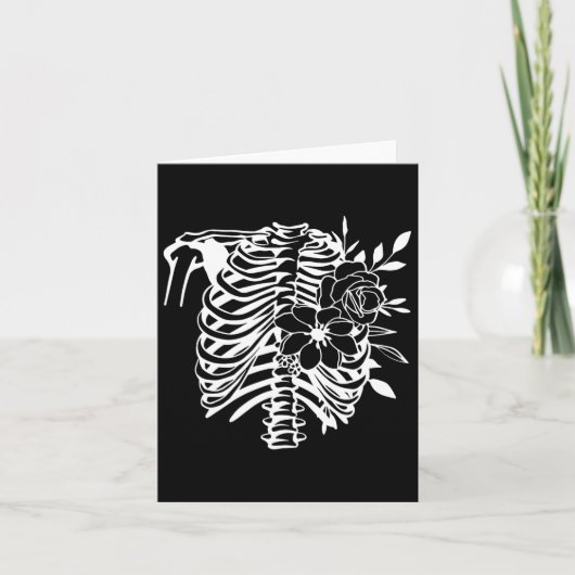 Skeleton Rib Cage Flower Easy Halloween Kostuum 1 Kaart (Voorkant)