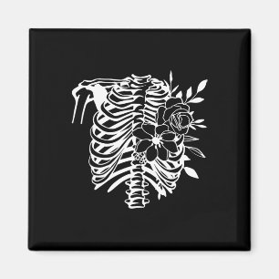 Skeleton Rib Cage Flower Easy Halloween Kostuum 1 Magneet