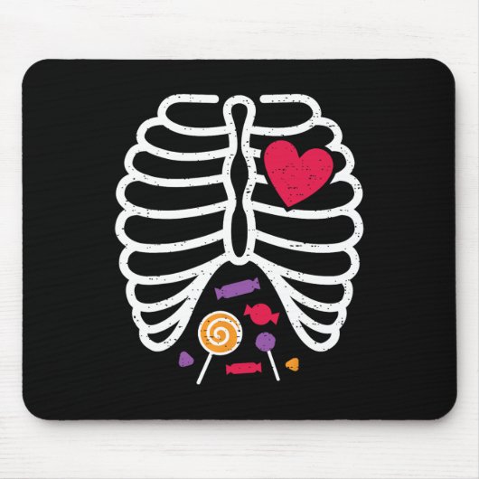 Skeleton Rib Cage Funny Halloween Boys Girls Muismat (Voorkant)