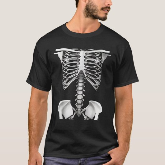 Skeleton Rib Cage Halloween Costume Gifts For Men  T-shirt (Voorkant)