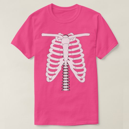 Skeleton Rib Cage Halloween Costume T-shirt (Design voorkant)