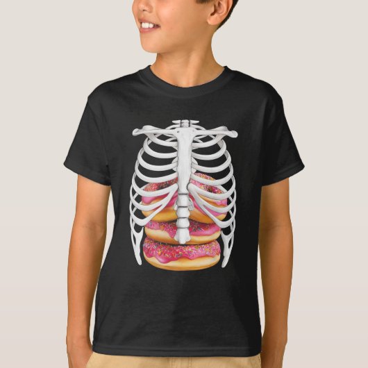 Skeleton Rib Cage Halloween Kostuum T - shirts Ges (Voorkant)