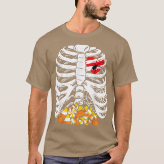Skeleton Rib Cage Heart Snoep Spider XRay Funny Ha T-shirt