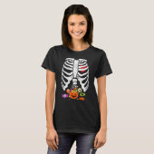 Skeleton Rib Cage Snoep Funny Halloween Easy Costu T-shirt (Voorkant volledig)