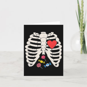 Skeleton Rib Cage Snoep Hart Grappig Xray Hallowee Kaart