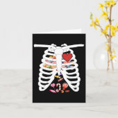 Skeleton Rib Cage X-ray Snoep Grappig Halloween Ko Kaart (Gele Bloem)