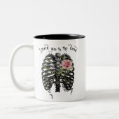 Skeleton Ribcage houdt van je tot de doden Tweekleurige Koffiemok (Links)