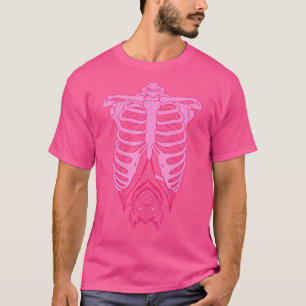 Skeleton Ribkooi met vleermuis Nu Gothic Pastel Go T-shirt